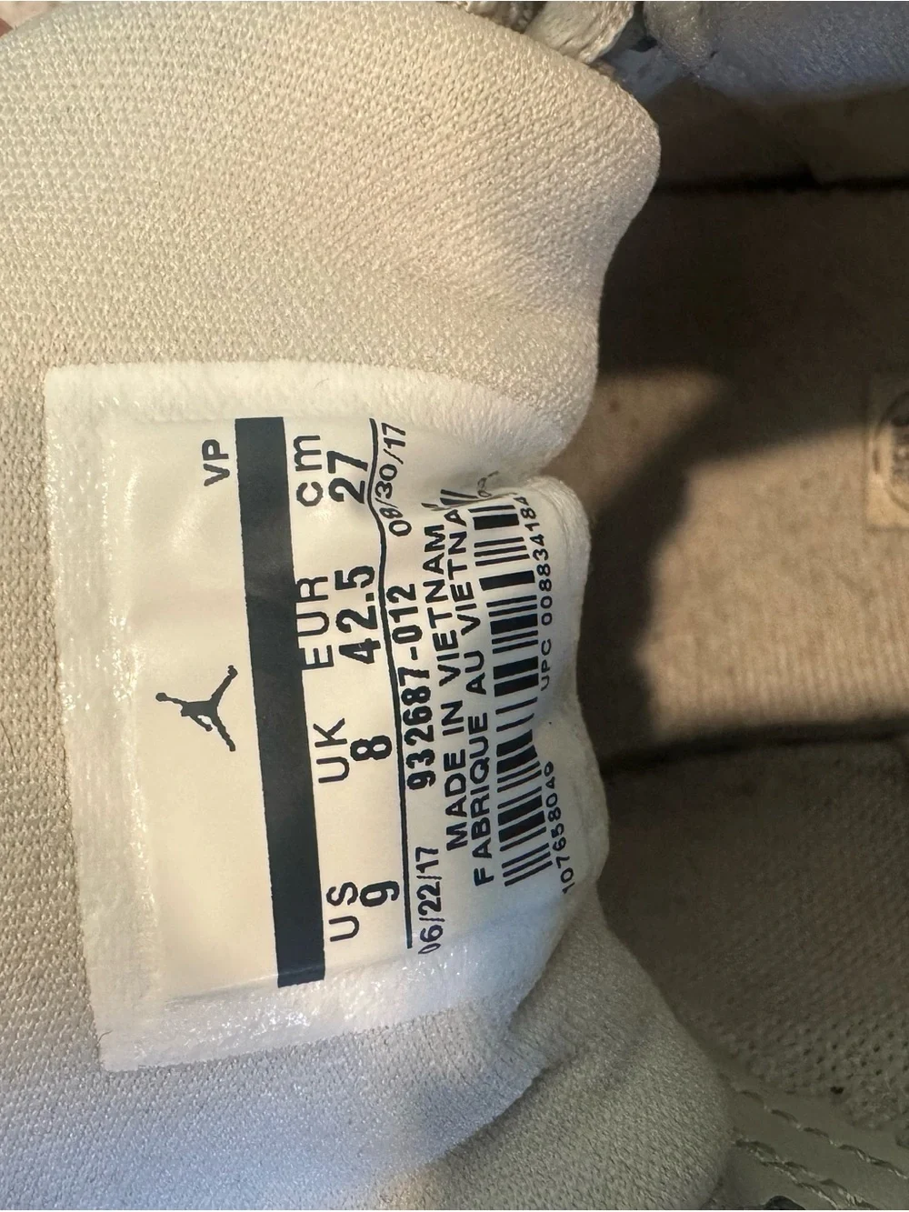 Jordan Light Gray and Gum Low-Top Sneakers